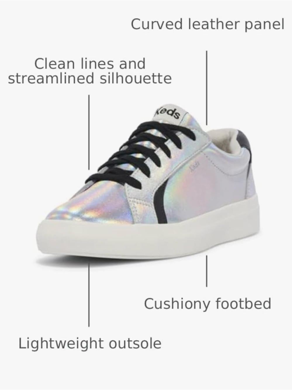 Keds Iridescent Holographic Women's Pursuit Lace-Ups - Size 12